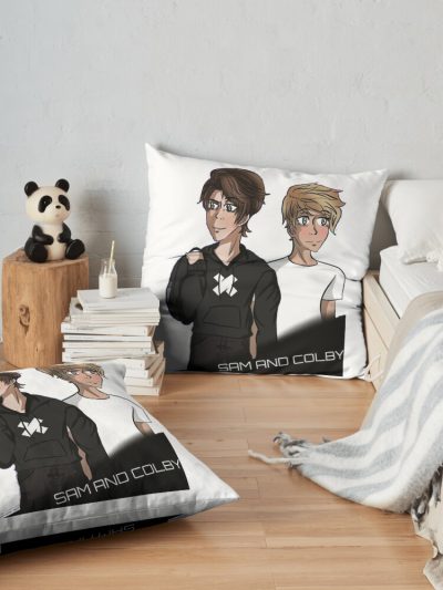 Sam And Colby Throw Pillow Official Sam And Colby Merch